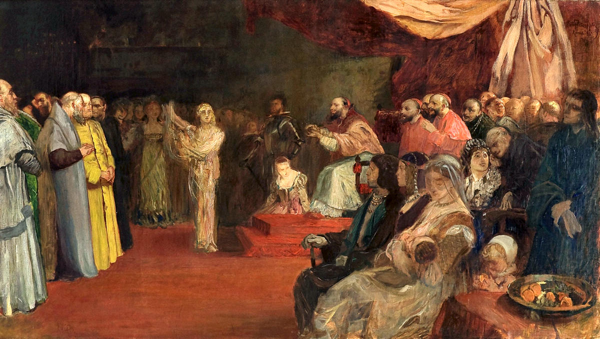 Лукреция Борджиа танцует перед отцом &mdash; картина Эйлифа Петерссена