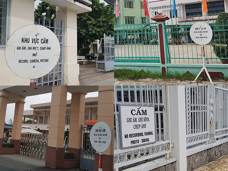 Знак запрета съёмки у военного объекта во Вьетнаме