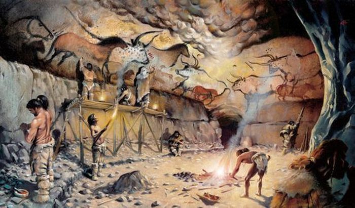 Пещерные люди занимаются творчеством &mdash; палеоантропологическая иллюстрация