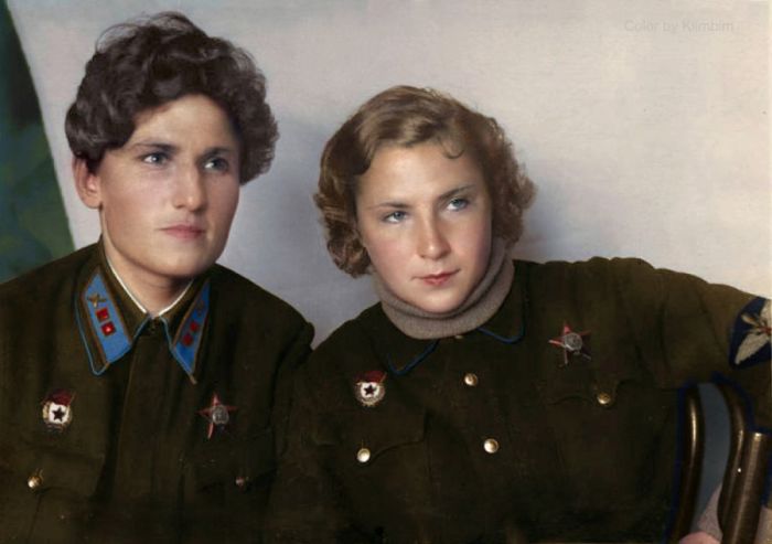 Лидия Литвяк с подругой Екатериной Будановой