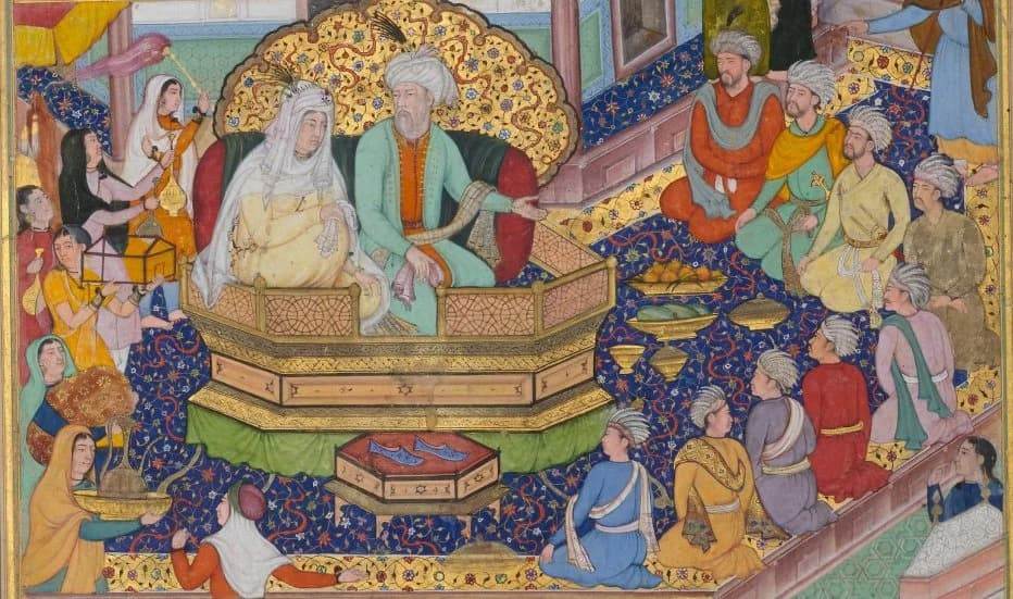 Чингисхан, Бортэ и их сыновья. Персидская миниатюра конца XVI века