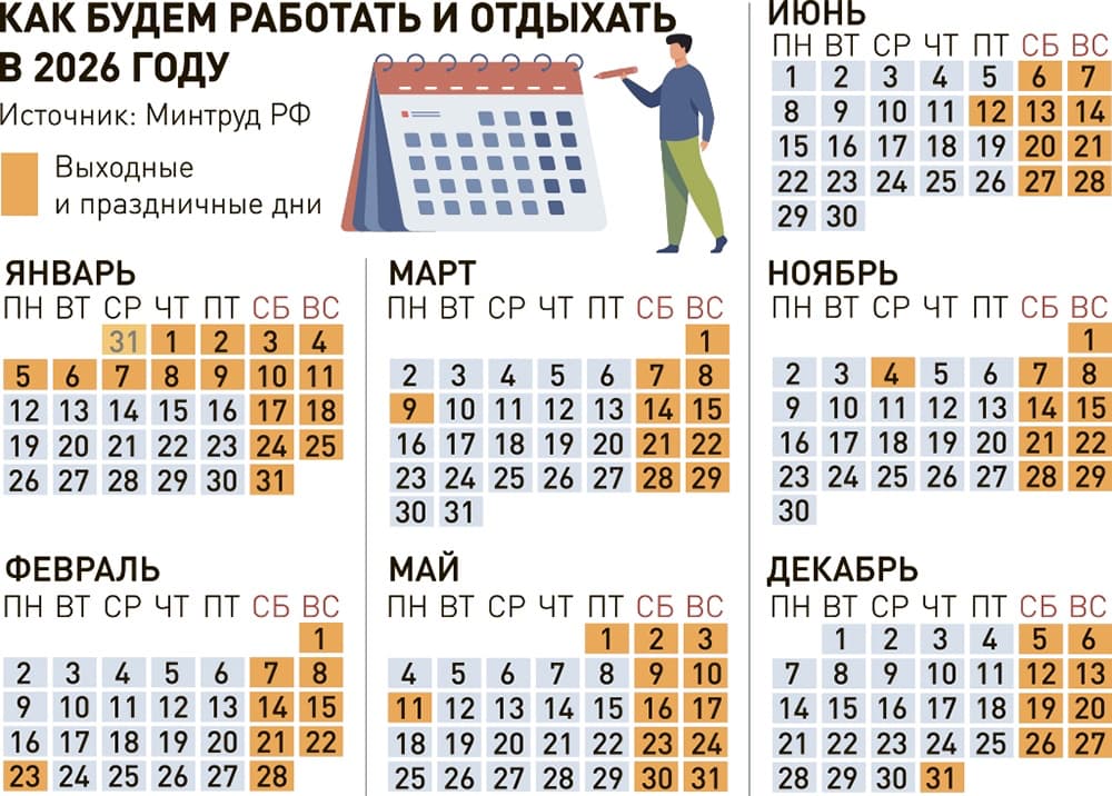 Как будем работать и отдыхать в 2026