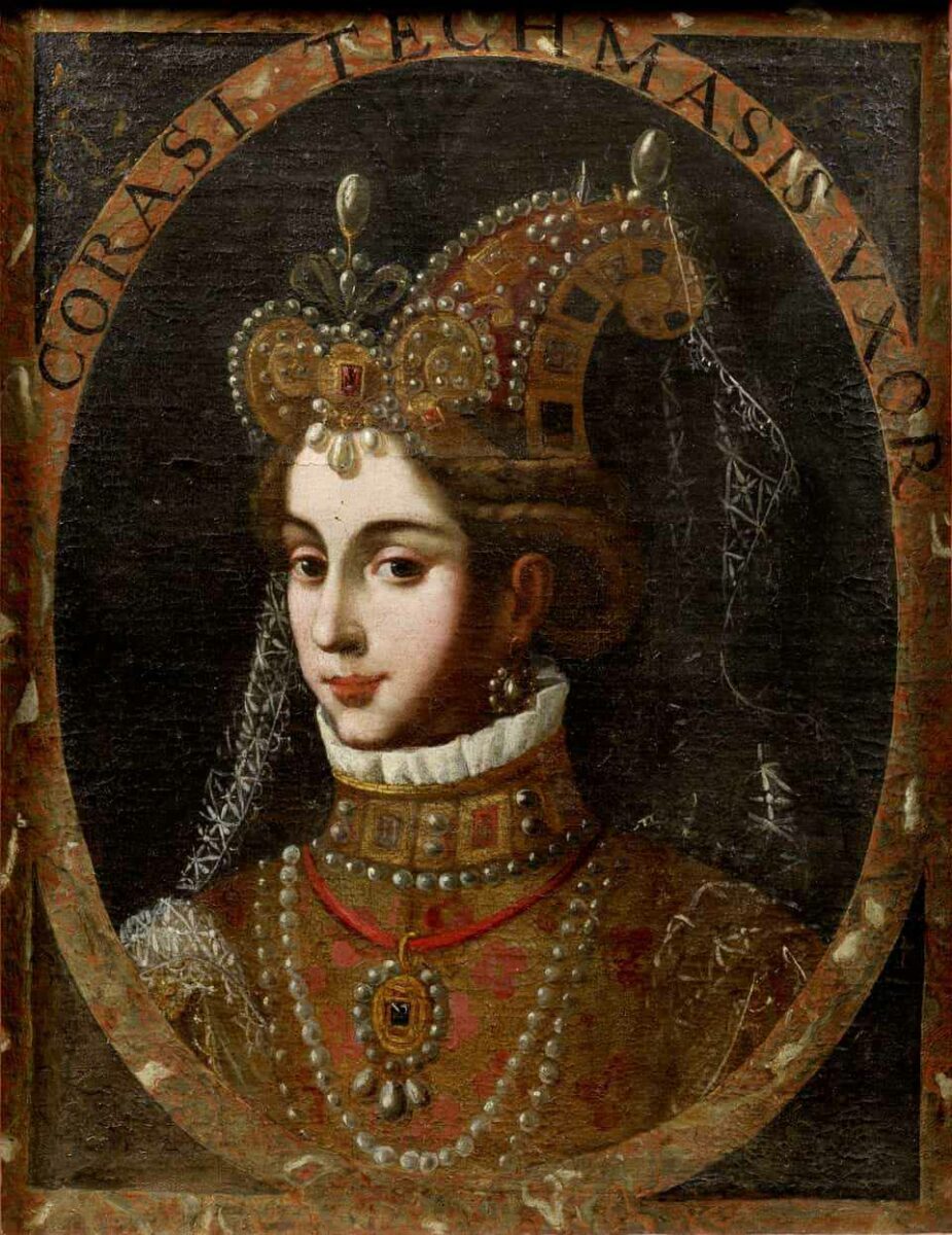Кумычка Султан-Ага Ханум, сестра Тарковского Шамхала. Итальянский портрет по гравюре де Брея, 1596 год