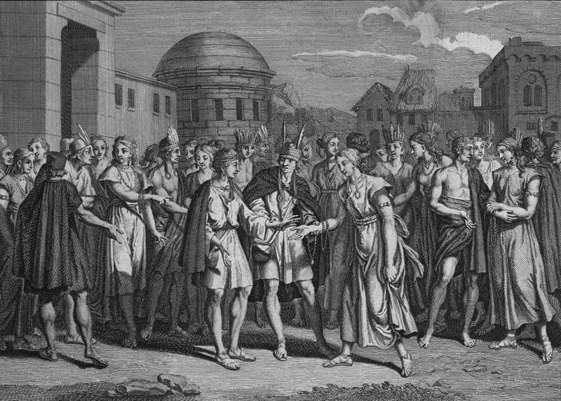 Бракосочетание инков, гравюра Бернара Пикара, 1723 год