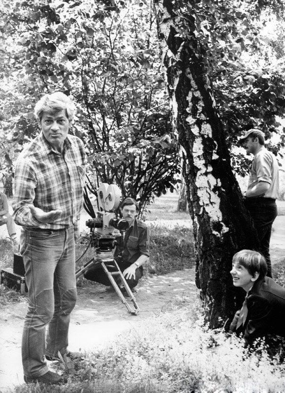 Павел Арсенов и Алексей Фомкин на съёмках Гостьи из будущего