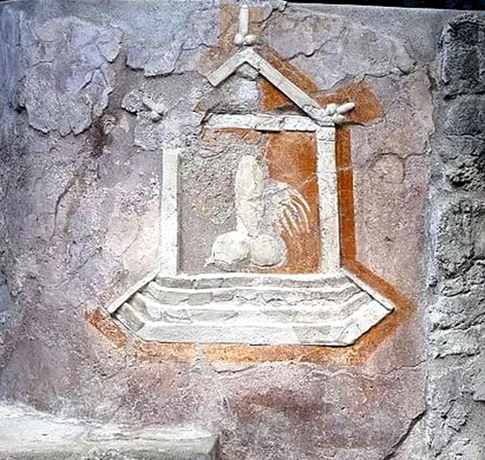 Изображение фаллоса у входа в лупанарий Помпей &mdash; символ, понятный любому иностранцу