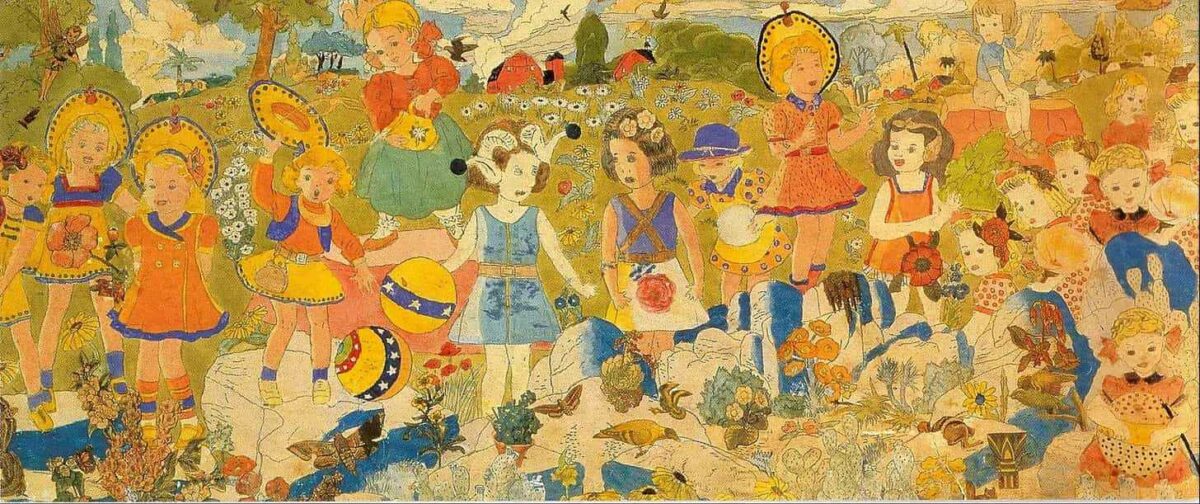 Панорамная акварель Дарджера &mdash; склеенные листы с сотнями фигур, сказочными пейзажами и батальными сценами