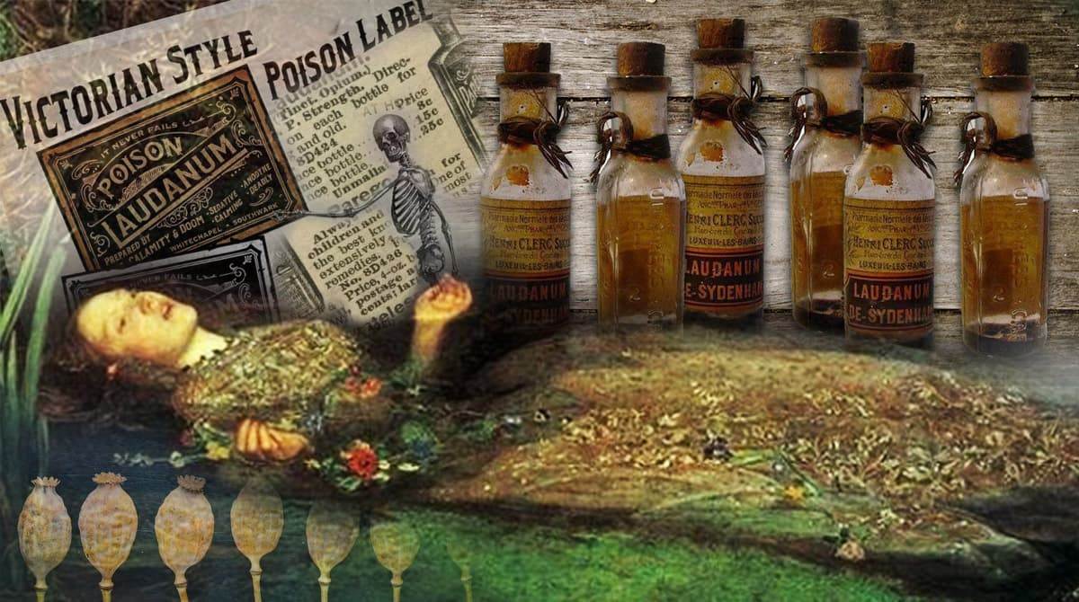 Старинные аптечные флаконы с лауданумом XIX века с оригинальными этикетками