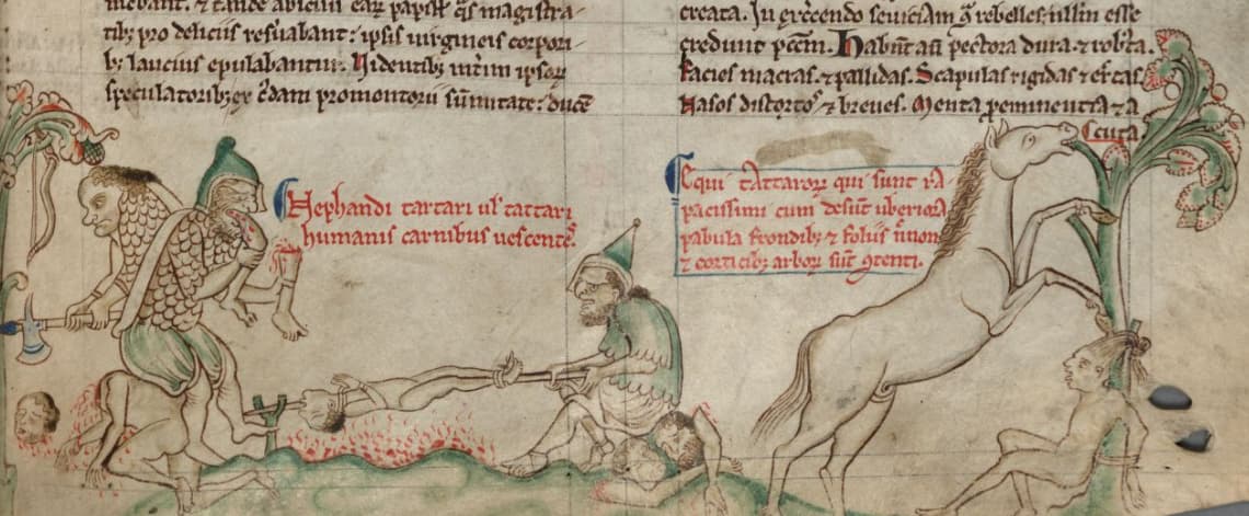 &laquo;Пир татар&raquo; (A Tartar Feast) &mdash; миниатюра из манускрипта &laquo;Большая хроника&raquo; (Chronica Majora) Матвея Парижского, около 1240&ndash;1253 годов