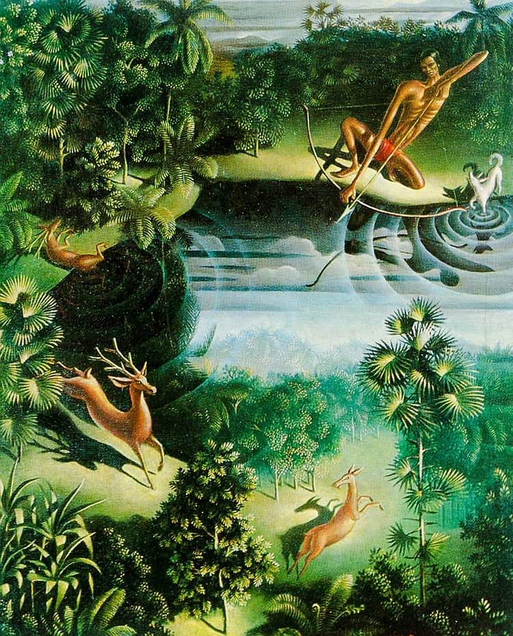 Картина Вальтера Шписа охотник Бали