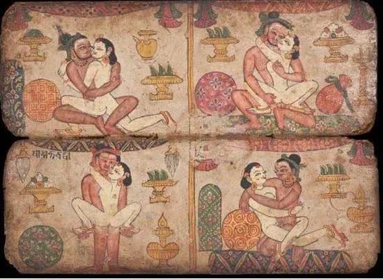Иллюстрации кармамудры из тибетских буддийских манускриптов