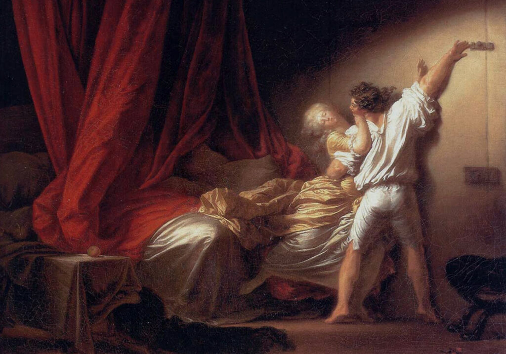 Задвижка Фрагонар 1777 рококо галантная сцена