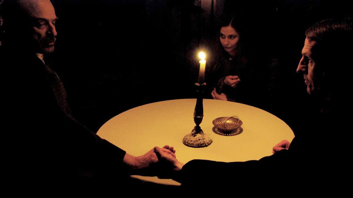 Иллюстрация тёмного спиритического сеанса, XIX век