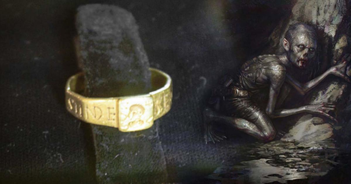 Золотое римское кольцо IV века (Ring of Senicianus/The Vyne Ring). Надпись: SENICIANE VIVAS IIN DE («Сенициан, живи в Боге»)