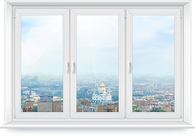 Окно пвх трехстворчатое