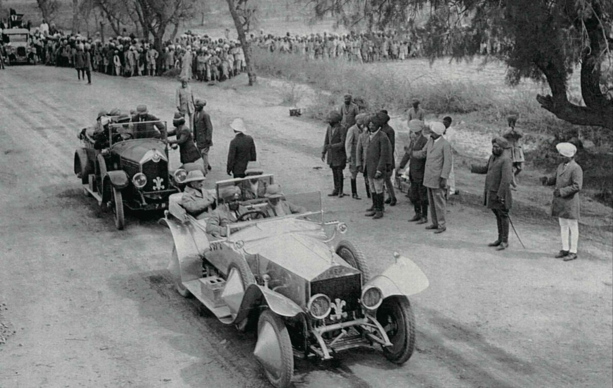 Автомобильная прогулка принца Уэльского и Бхупиндера Сингха 1919 год