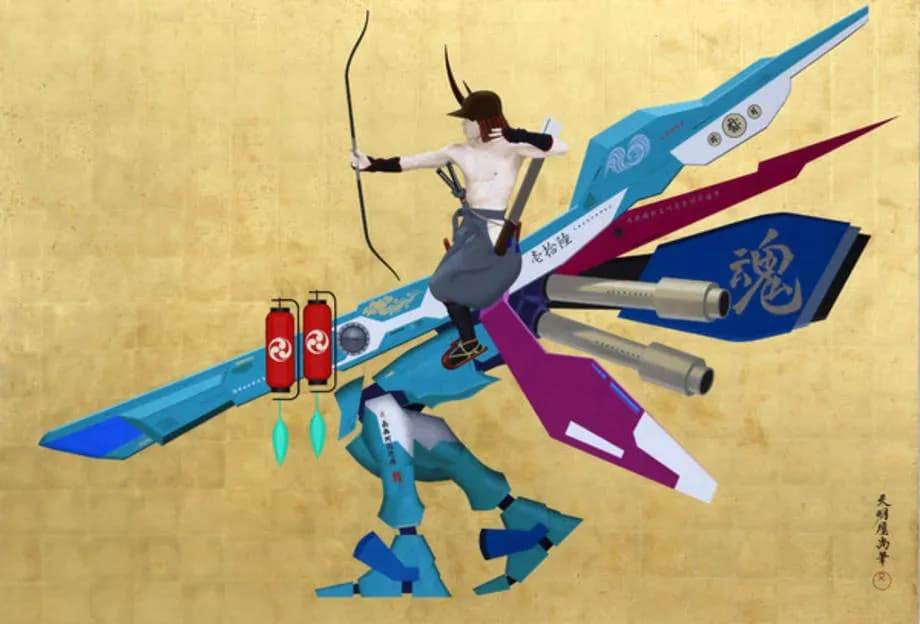 Japanese Spirit 16 &mdash; крупный план робота в декоративных доспехах