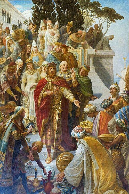 Двор короля Фридриха II в Палермо — картина Германа Вислиценуса XIX века