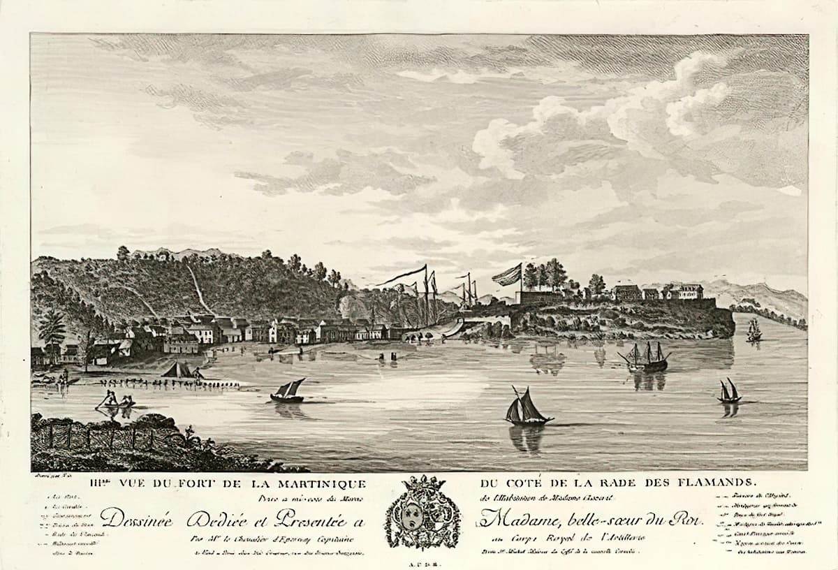 Побережье Мартиники &mdash; гравюра Франсуа Дени Нэ, 1785 год