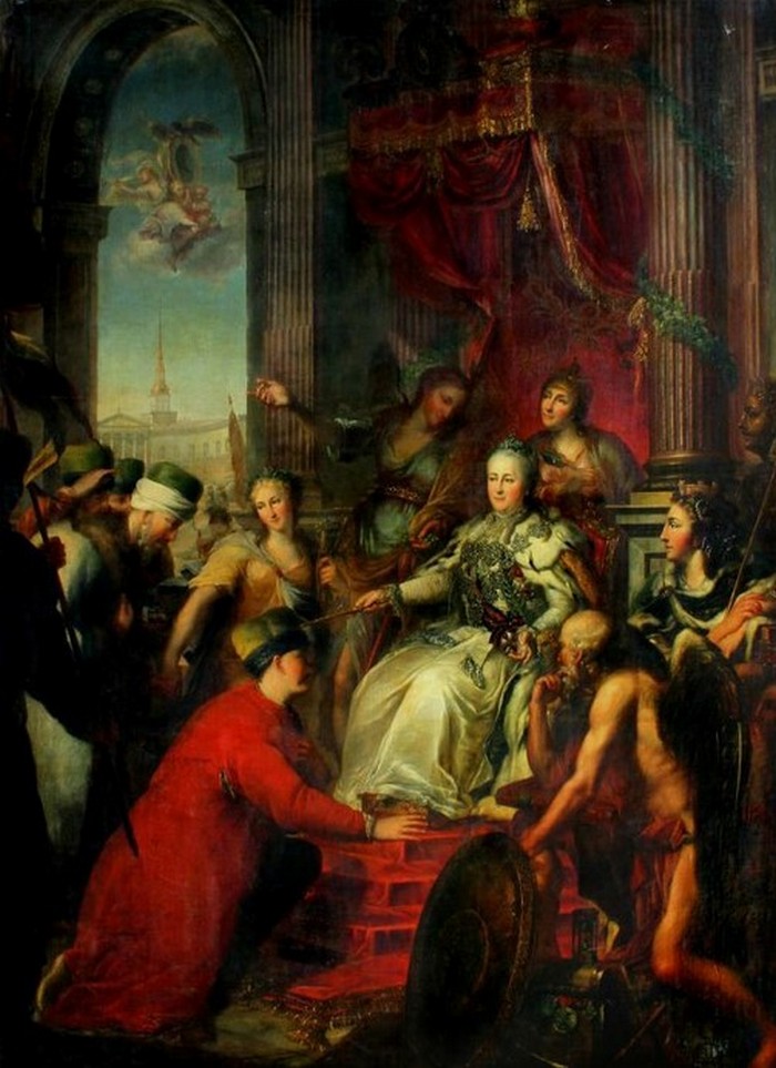 Екатерина II принимает турецкое посольство, художник Андреас Гюне, конец XVIII века