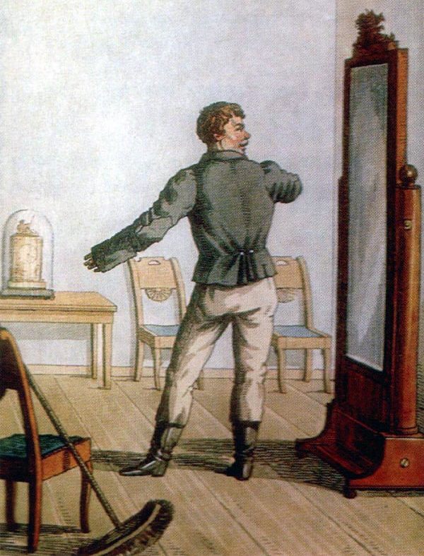 Тришкин кафтан, иллюстрация к басне Крылова, Андрей Сапожников, 1834 год