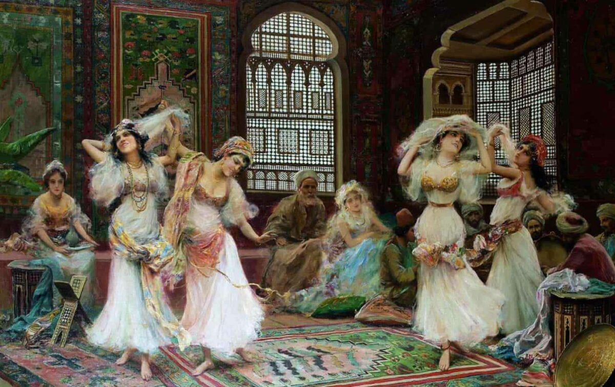 Сцена в гареме &mdash; художник Фабио Фабби, начало XX века