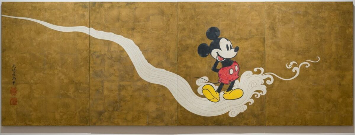 Микки Маус в средневековой японской ширме &mdash; полотно Mickey Arrive