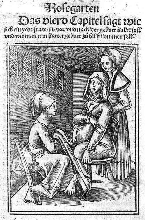 Книга Rosengarten Эухариуса Ресслина 1513 года &mdash; первое печатное пособие для акушерок