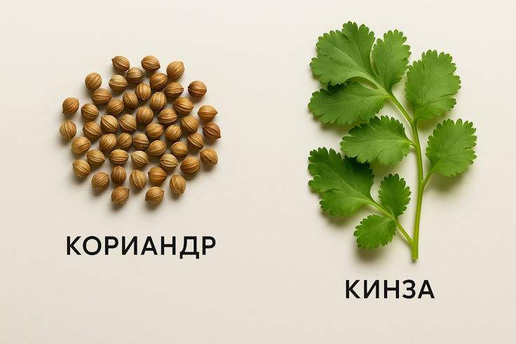 семена кориандра крупным планом на тёмном фоне