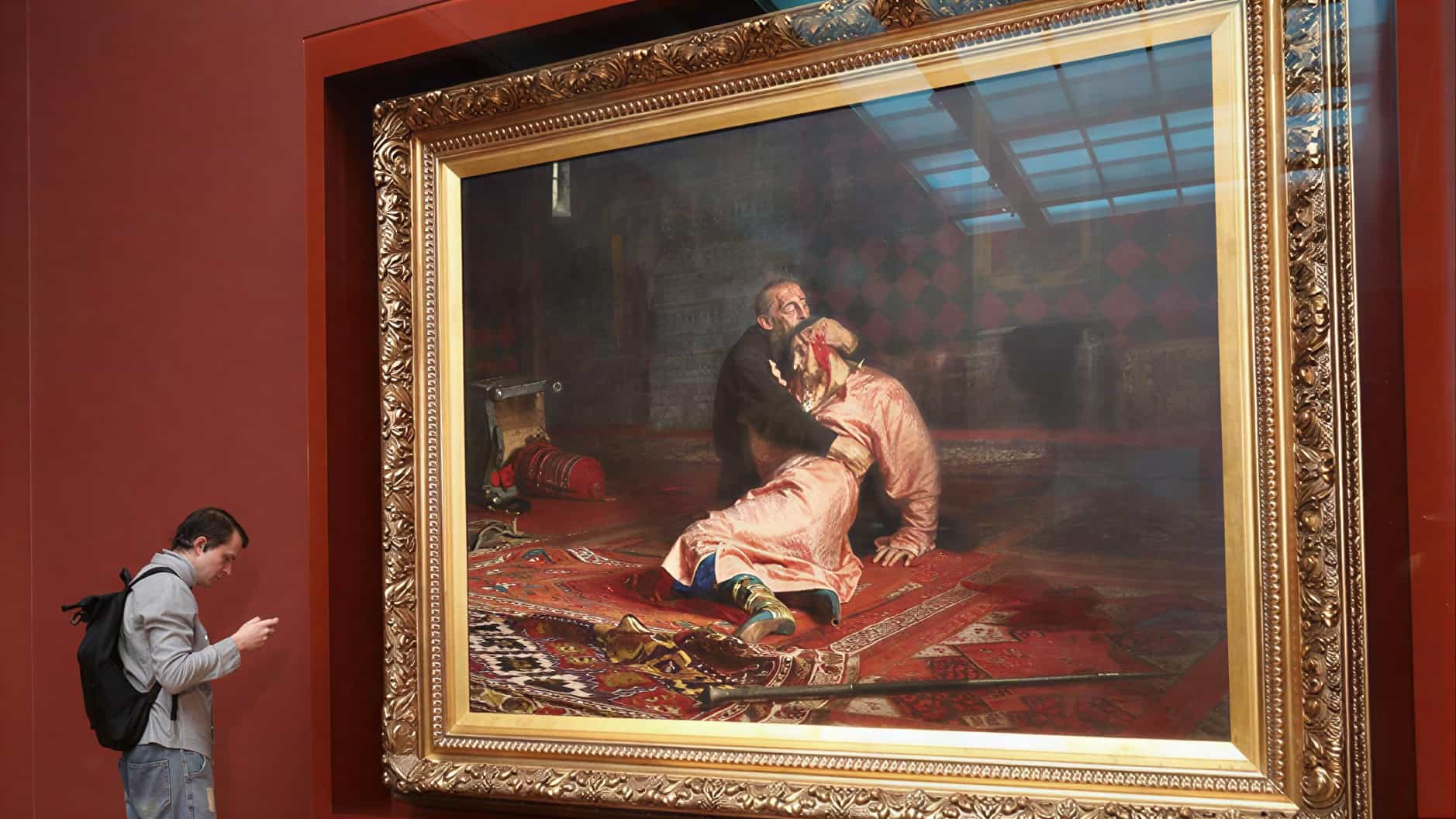 Илья Репин, картина Иван Грозный и сын его Иван 1885 года, экспонат Третьяковской галереи