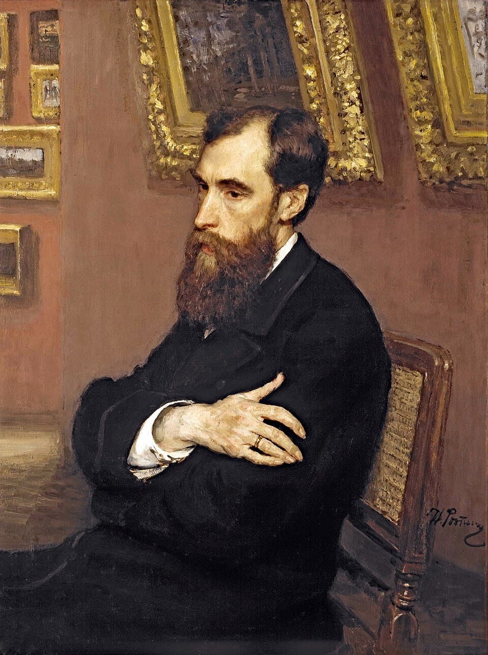 Портрет Павла Михайловича Третьякова кисти Репина 1883 года