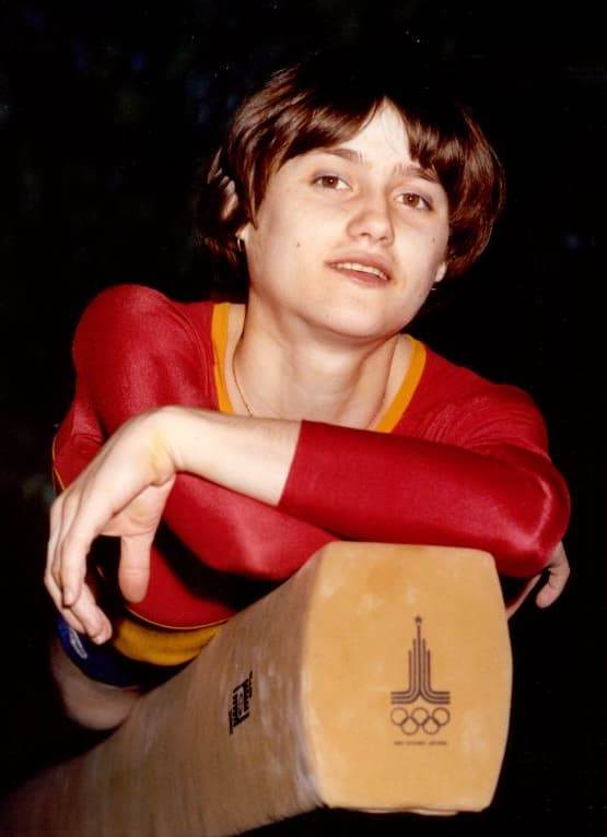 Надя Команечи на Олимпийских играх в Москве в 1980 году