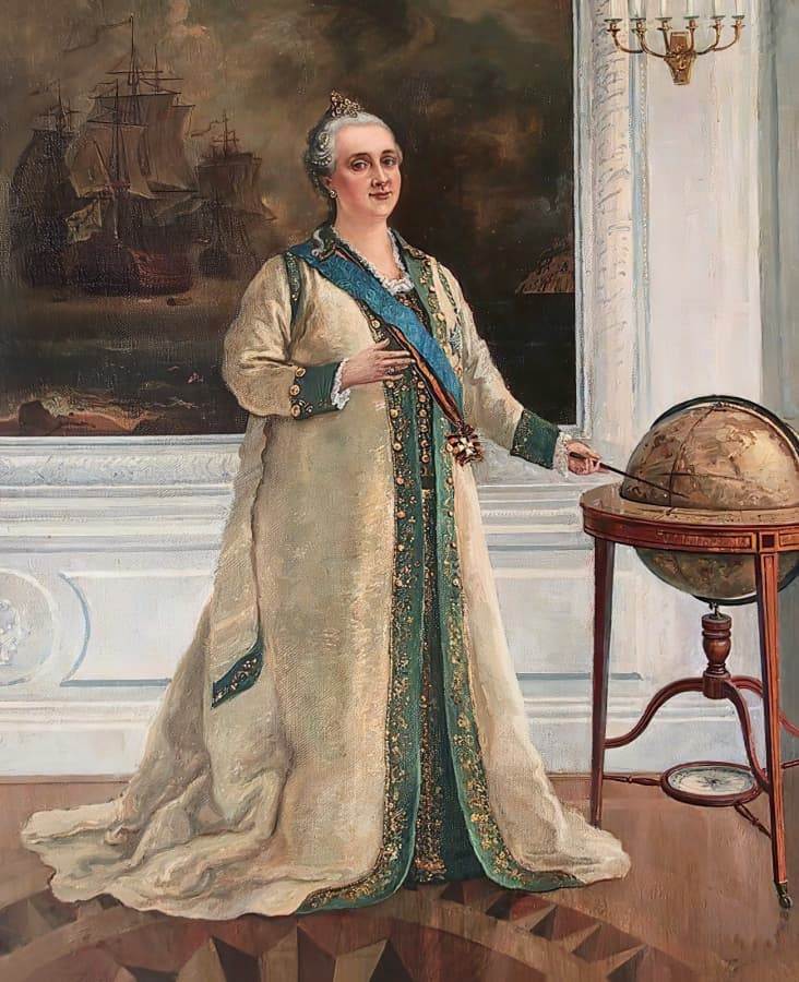 Екатерина II в мундирном платье, портрет художника Сергея Пена, 1998 год