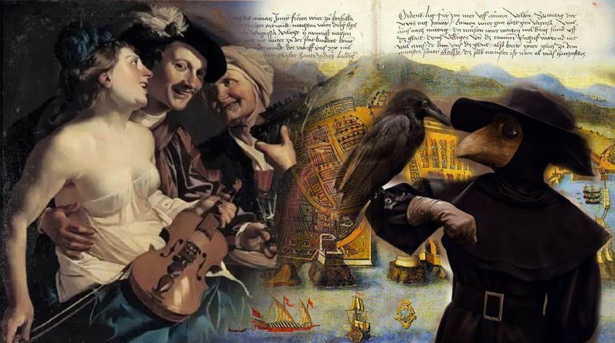 Средневековый Дубровник, вид с моря. Рисунок рыцаря Конрада фон Грюненберга, 1486 год
