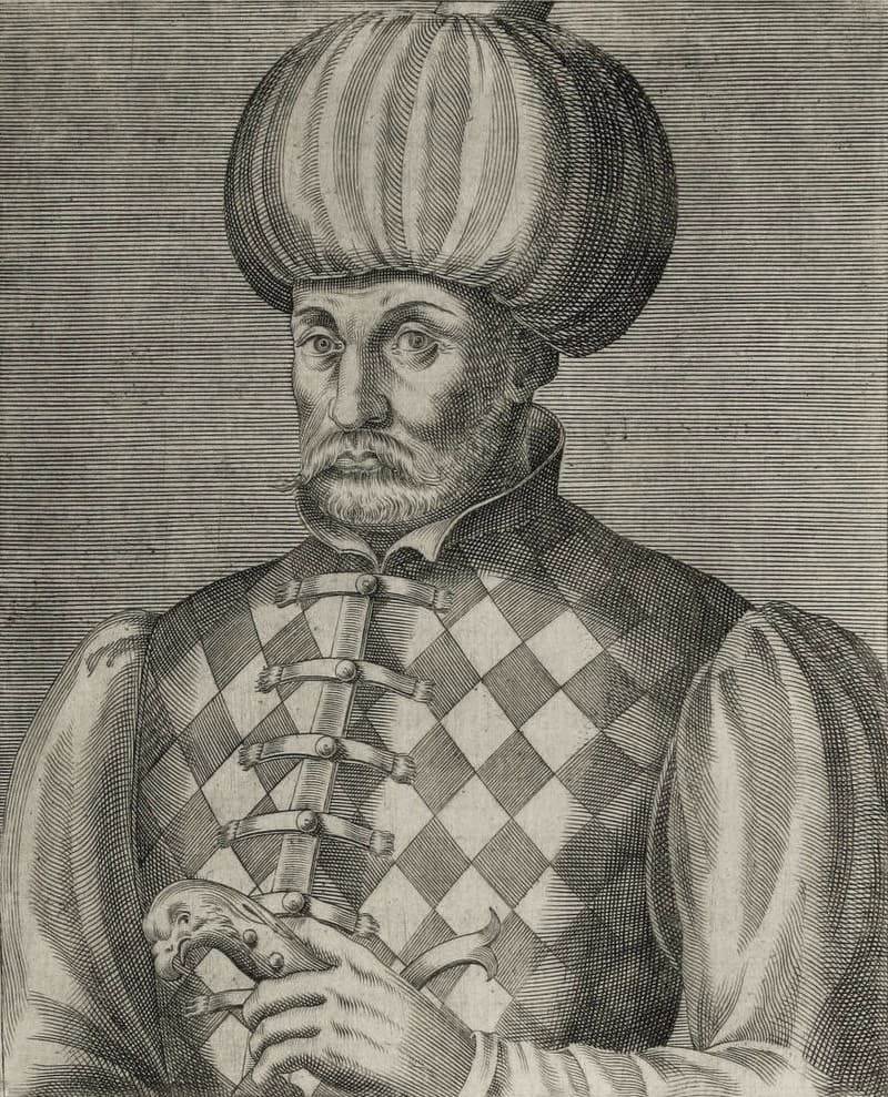 Шехзаде Мустафа, старший сын Сулеймана Великолепного, на гравюре 1584 года