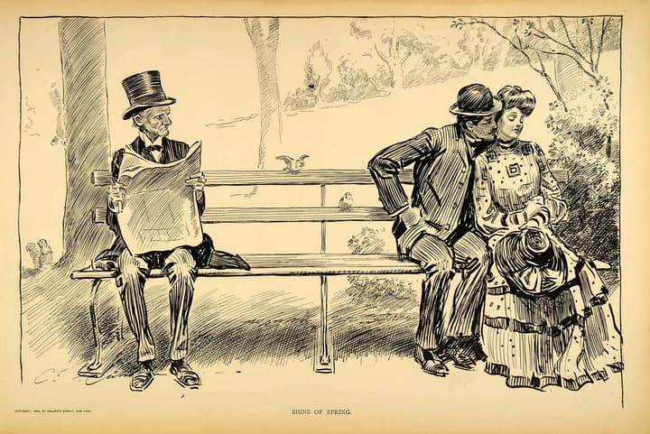 Признаки весны &mdash; иллюстрация Чарльза Даны Гибсона 1906 года