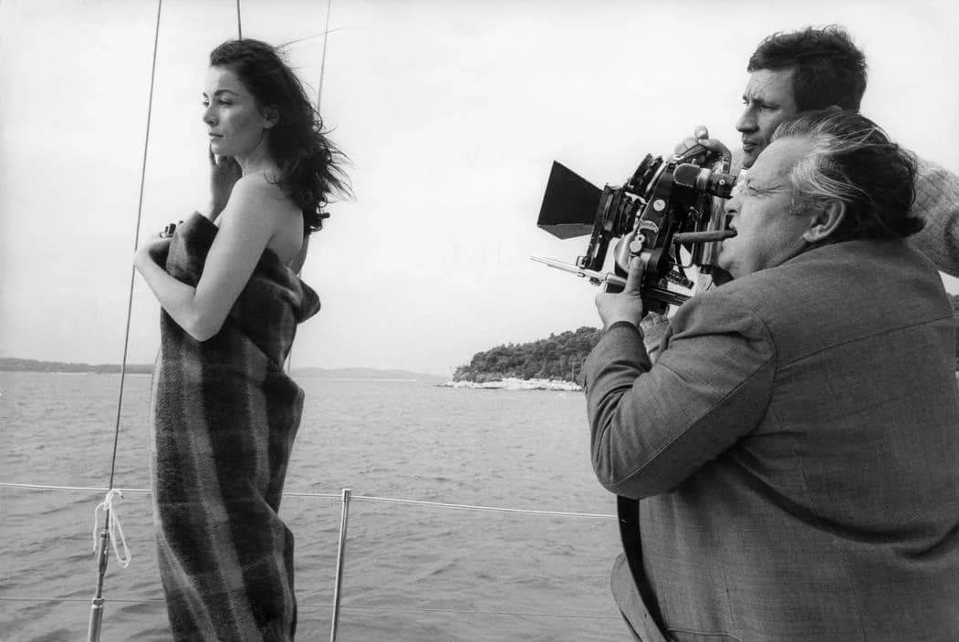 Орсон Уэллс и Ойя Кодар на съёмках незавершённого фильма «Глубоко». 1967 год