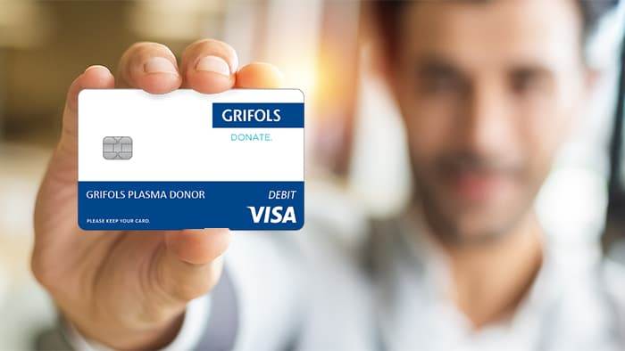 Дебетовая карта донора, выданная компанией Grifols, специализирующейся на переработке плазмы