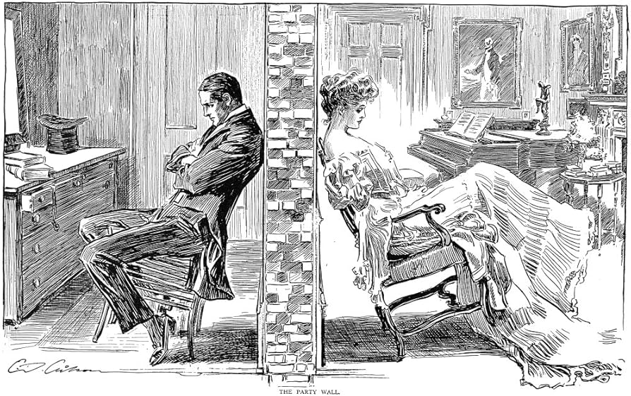 Иллюстрация Гибсона Общая стена 1903 год
