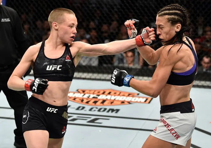 Роуз Намаюнас нокаутирует Джоанну Енджейчик на UFC 217 в 2017 году