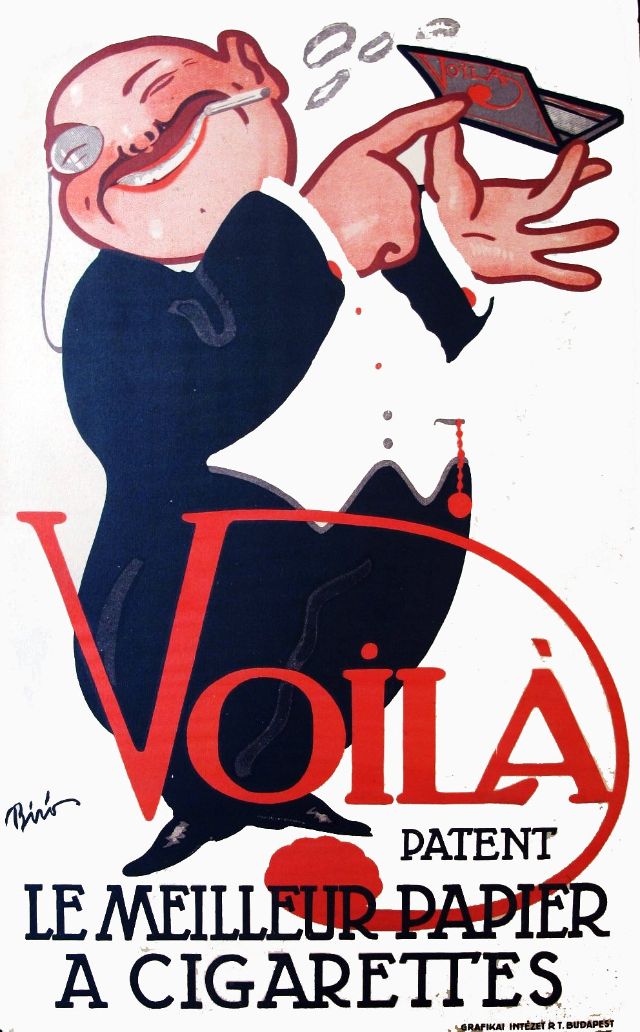 Плакат Voil&agrave; Le meilleur papier &agrave; cigarettes, около 1910 года