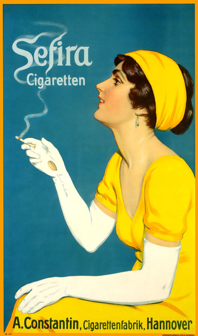 Плакат Sefira Cigaretten, Ганновер, 1912 год
