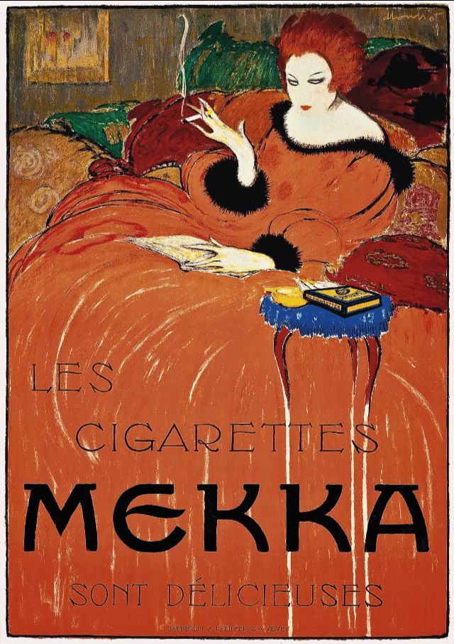 Плакат Les Cigarettes Mekka sont d&eacute;licieuses, 1919 год