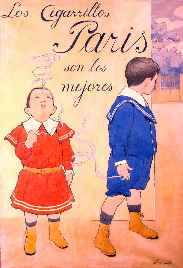 Плакат Los Cigarrillos Paris son los mejores, около 1900 года