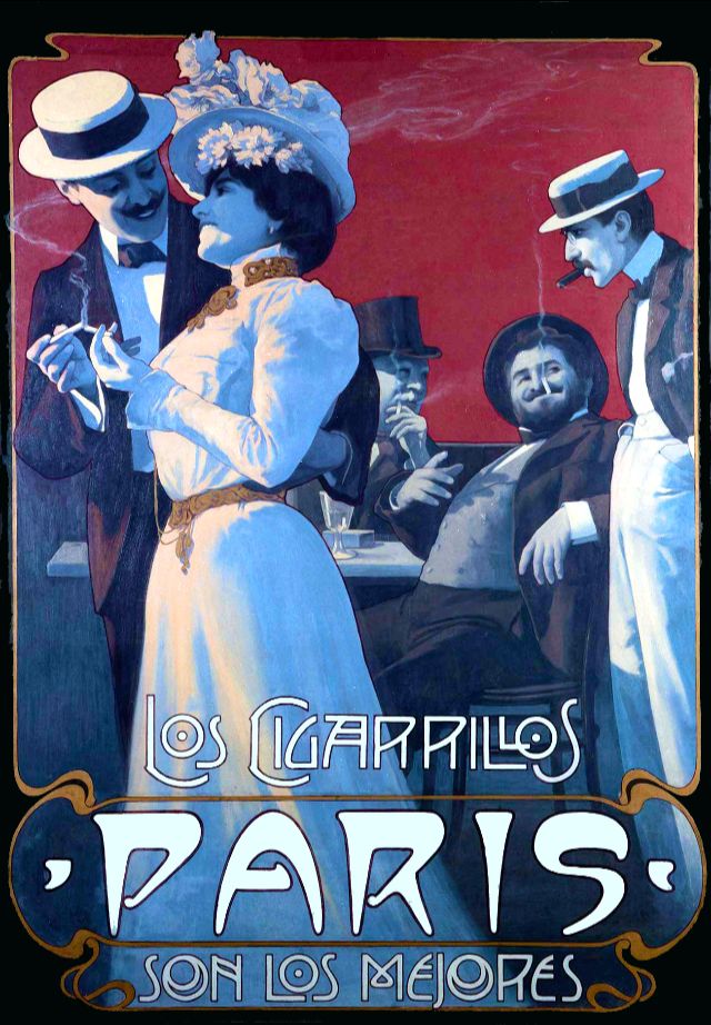 Плакат Cigarrillos Paris, около 1901 года