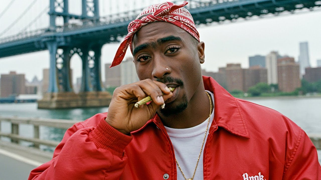 Чёрно-белый портрет Тупака Шакура, рэпер 2Pac в бандане, легенда хип-хопа