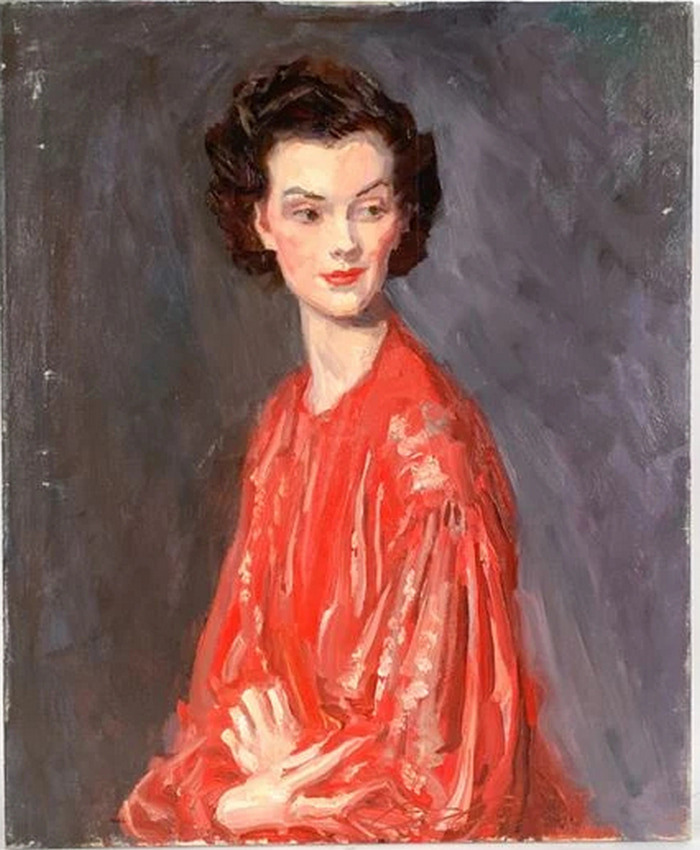 Женский портрет маслом Чарльз Дана Гибсон 1930-е годы