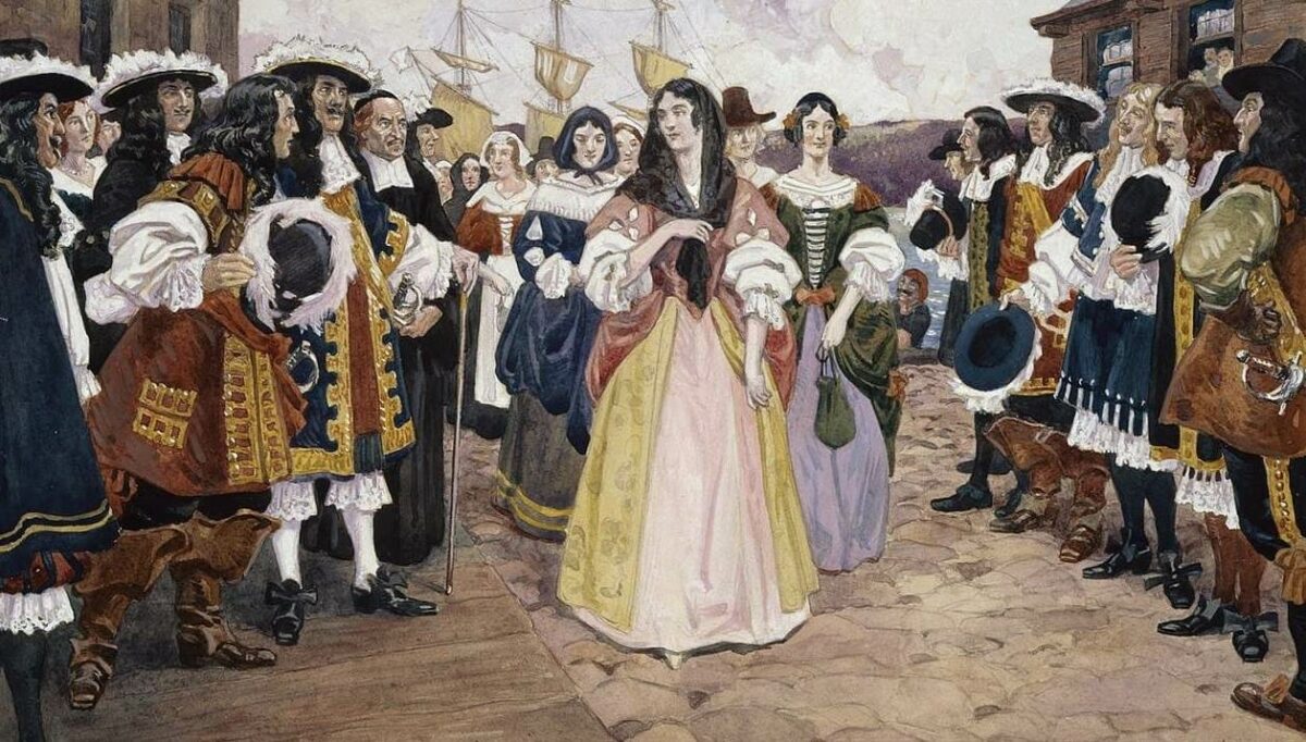 Прибытие французских девушек в Квебек в 1667 году &mdash; картина Чарльза Уильяма Джеффриса