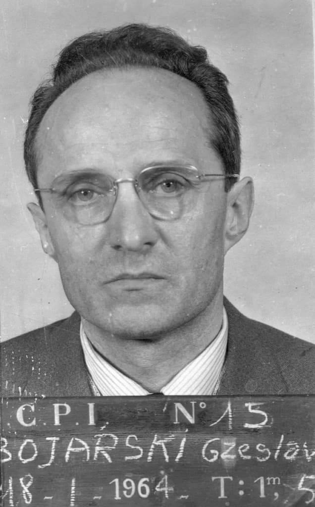 Чеслав Ян Боярский. Полицейское фото 1964 года после ареста в Монжероне