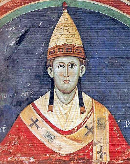 Папа Иннокентий III на средневековой фреске
